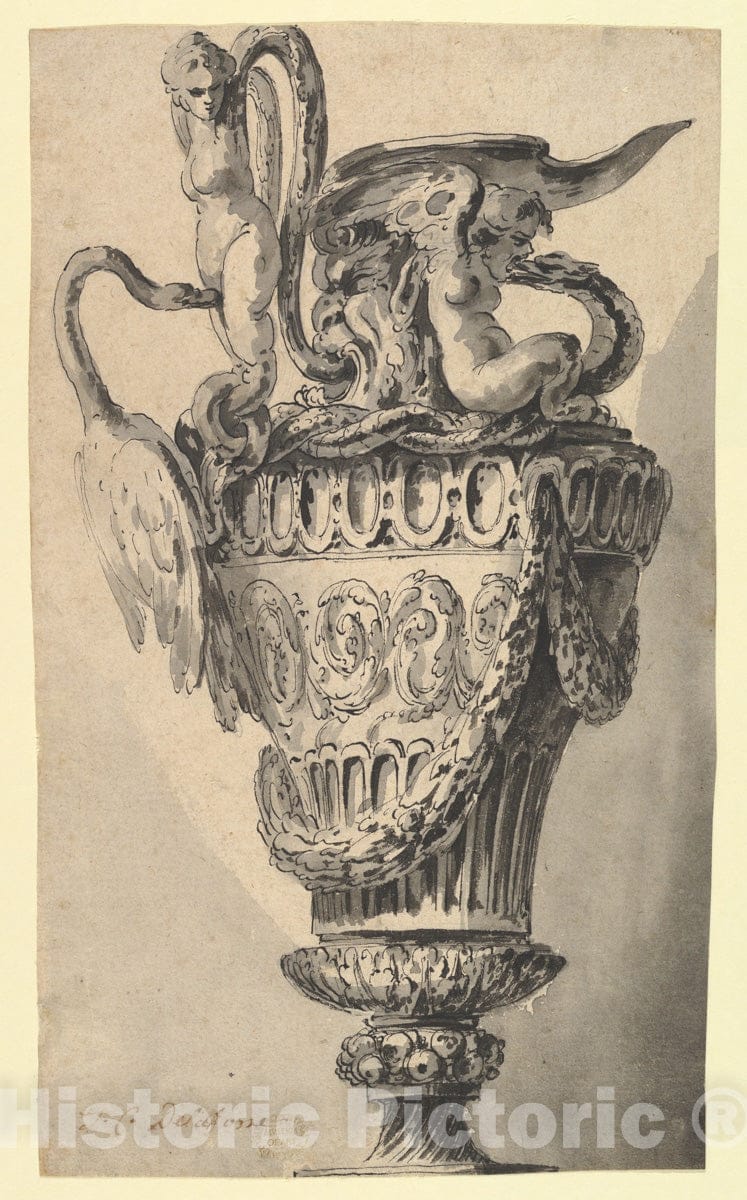 Art Print : Jean Charles Delafosse - Design for a Ewer - 429490 : Vintage Wall Art