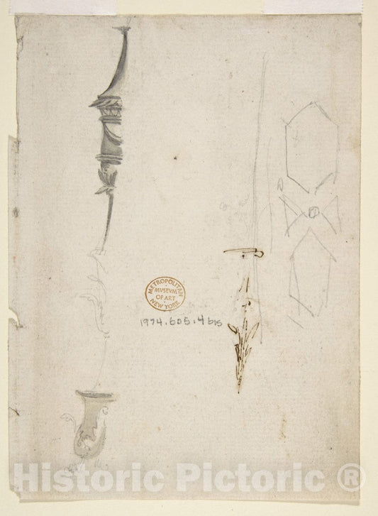 Art Print : Giovanni Battista Natali III - Fragmentary Sketches of Various Ornament : Vintage Wall Art