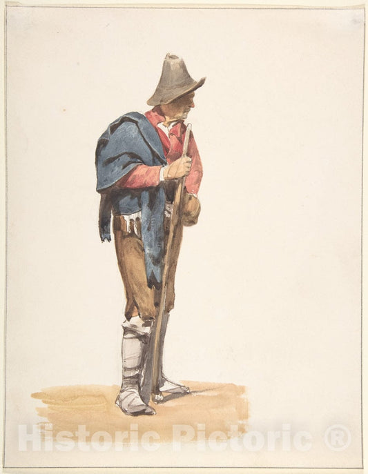Art Print : Pierre Louis Dubourcq - Italian Farmer : Vintage Wall Art