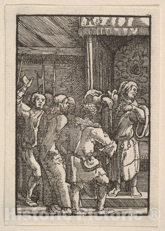 Art Print : Albrecht Altdorfer - Christ Before Caiaphas, from The Fall and Salvation of Mankind Through The Life and Passion of Christ : Vintage Wall Art