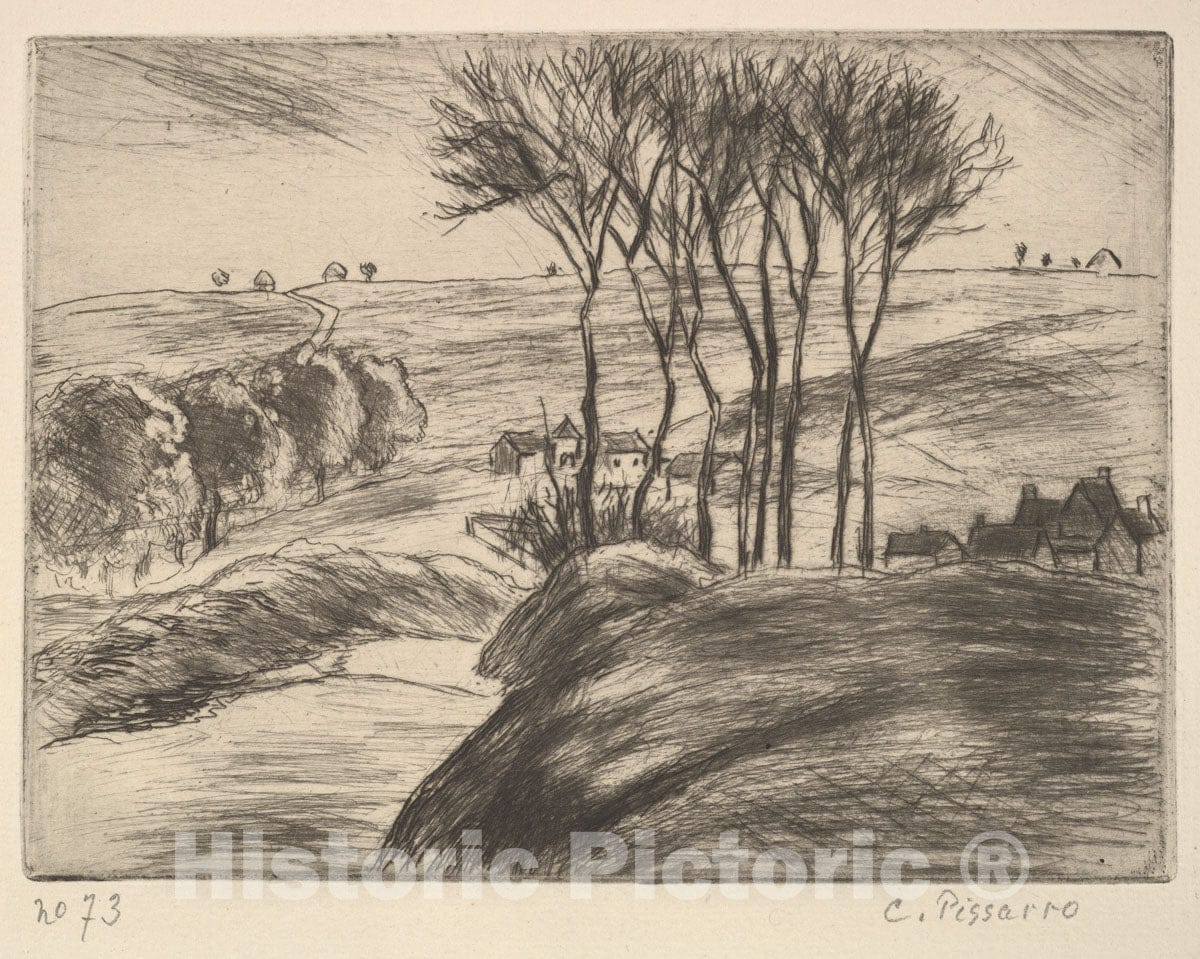 Art Print : Camille Pissarro - Landscape at Osny (Paysage à Osny) : Vintage Wall Art