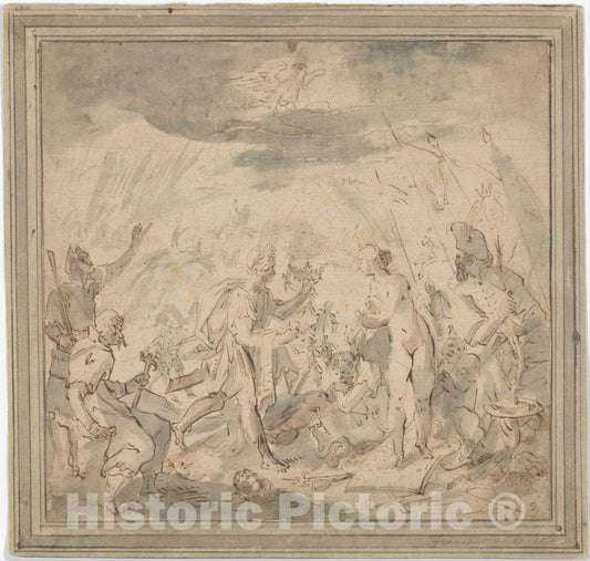 Art Print : Hans von Aachen - Allegory of The Battle at Selimbar (October 28, 1599) : Vintage Wall Art