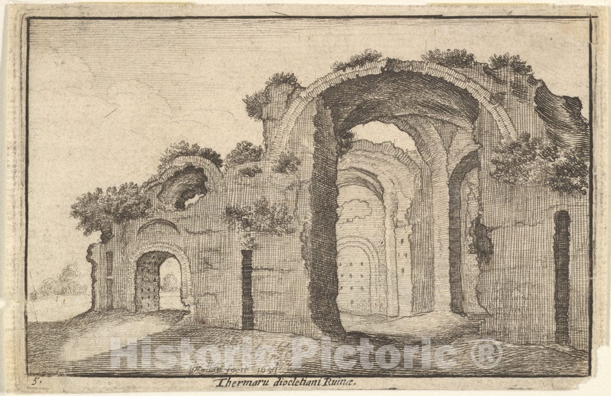 Art Print : Wenceslaus Hollar - Baths of Diocletian, Rome : Vintage Wall Art