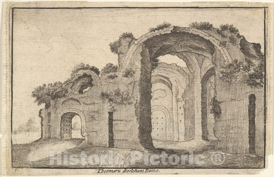 Art Print : Wenceslaus Hollar - Baths of Diocletian, Rome : Vintage Wall Art