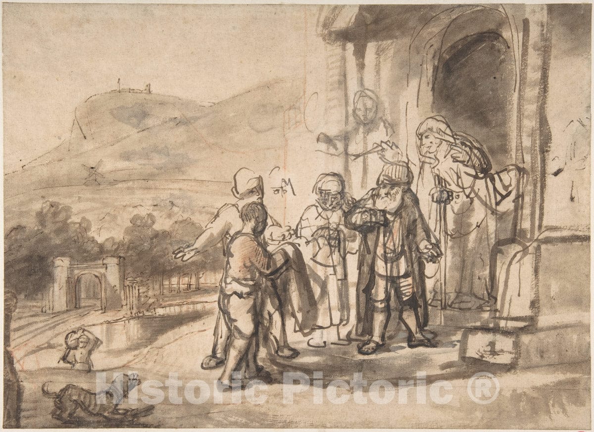 Art Print : Nicolaes Maes - Jacob Receiving Joseph's Blood-Stained Cloak (Recto)