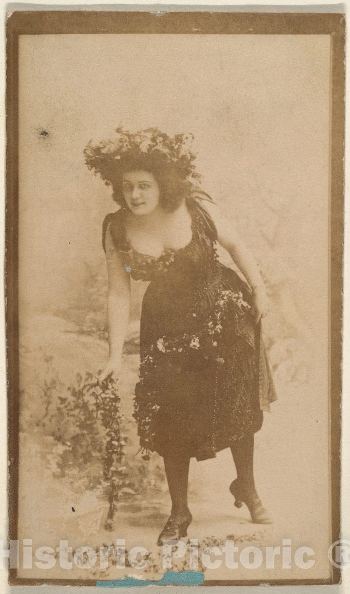 Photo Print : Actress Wearing Costume with Floral Headpiece, from The Actresses Series (N668) : Vintage Wall Art