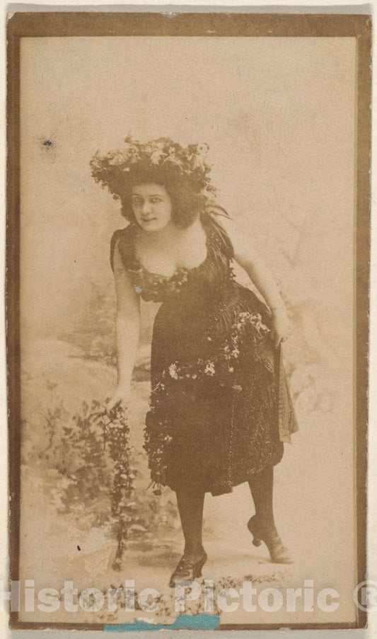 Photo Print : Actress Wearing Costume with Floral Headpiece, from The Actresses Series (N668) : Vintage Wall Art