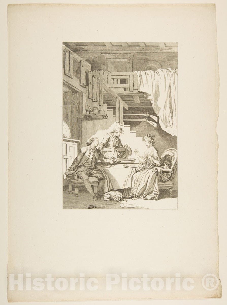 Art Print : Le Faucon, from Contes et nouvelles en vers par Jean de La Fontaine. - Artist: Jean de La Fontaine - Created: 1795 : Vintage Wall Art
