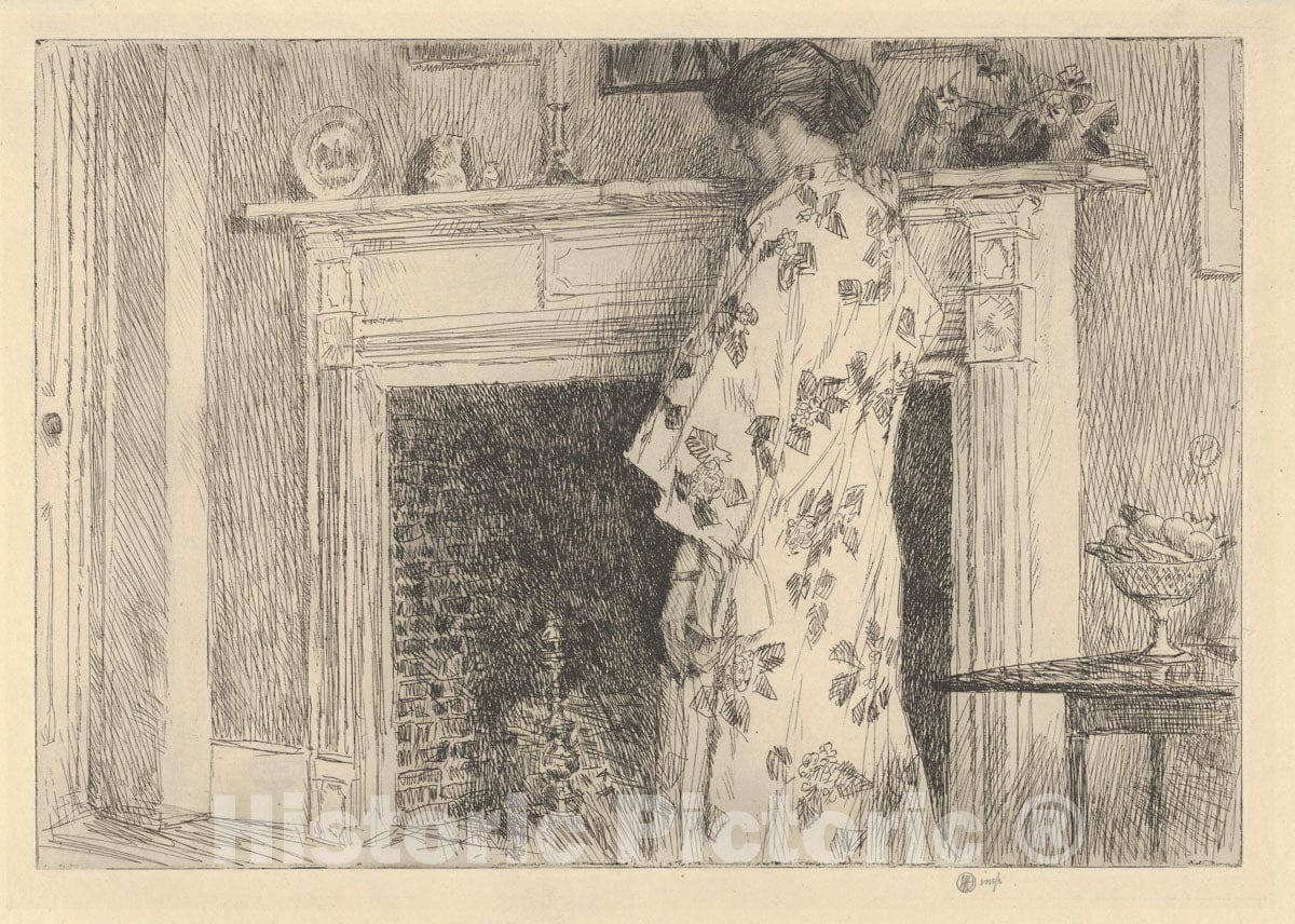 Art Print : Childe Hassam - The White Kimono : Vintage Wall Art