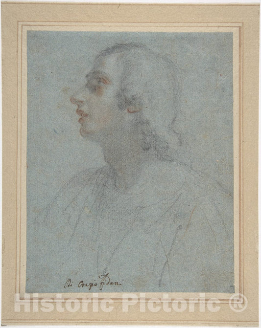 Art Print : Orazio Fidani - Bust of a Youth Looking to Upper Left (Recto)