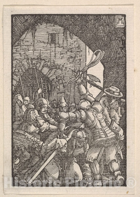 Art Print : Albrecht Altdorfer - Christ Carrying The Cross, from The Fall and Salvation of Mankind Through The Life and Passion of Christ : Vintage Wall Art