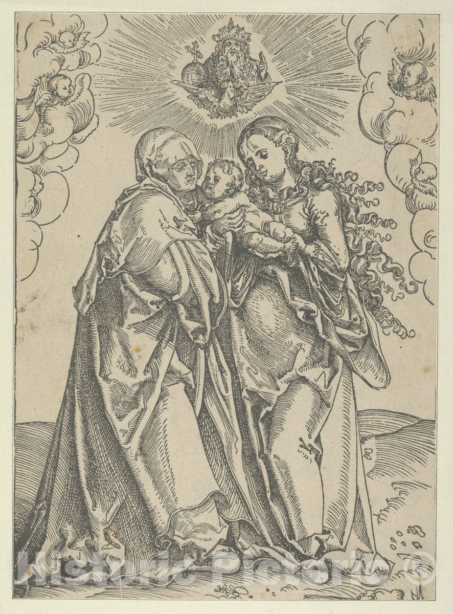 Art Print : Lucas Cranach The Elder - St Anne and The Virgin with The Child : Vintage Wall Art