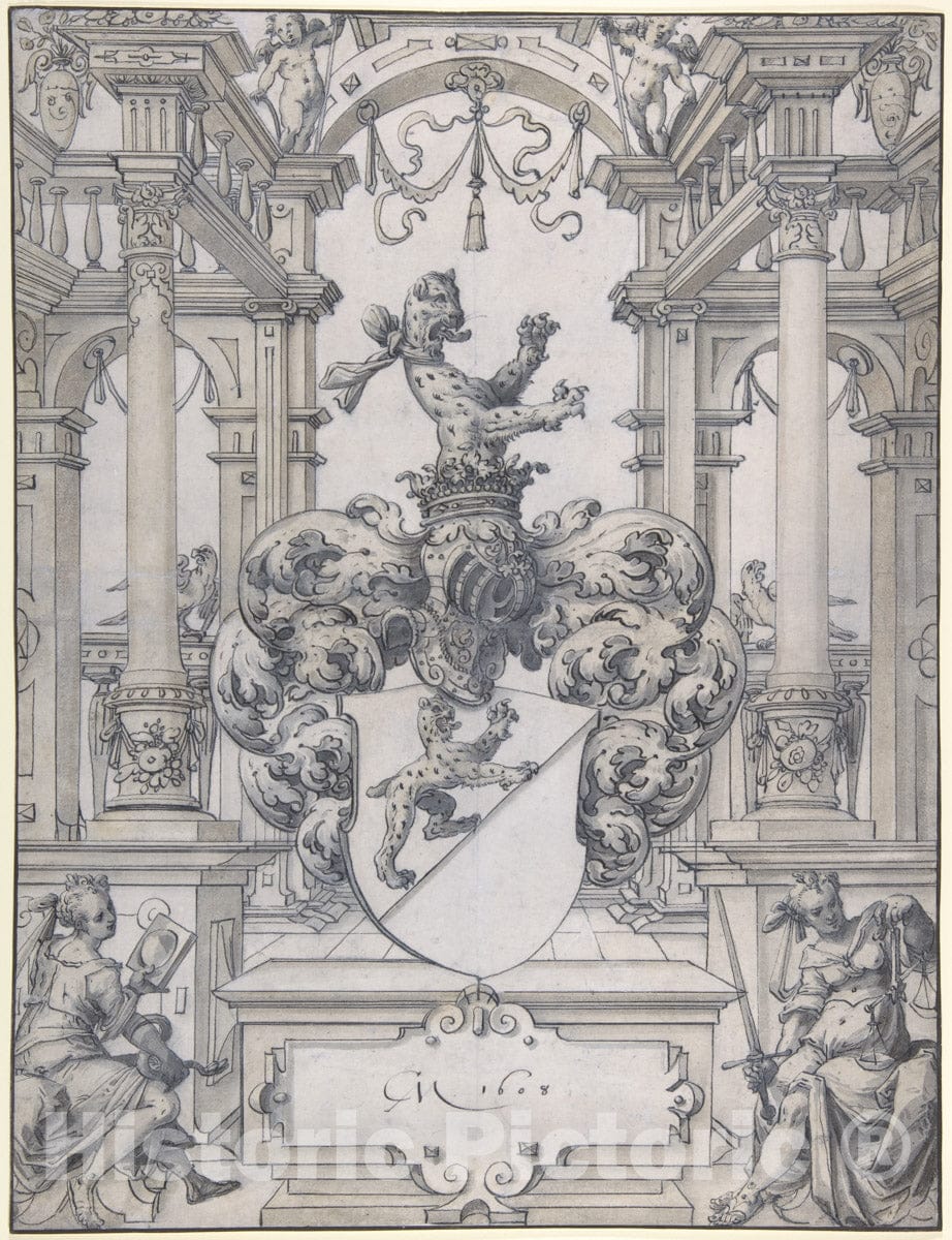Art Print : Christoph Murer - Design for a Stained Glass Window : Vintage Wall Art
