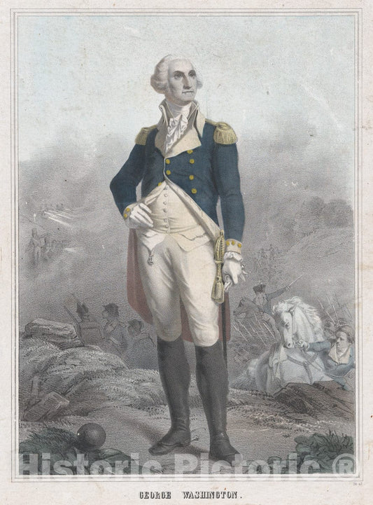 Art Print : Anonymous, French, 19th Century - George Washington : Vintage Wall Art