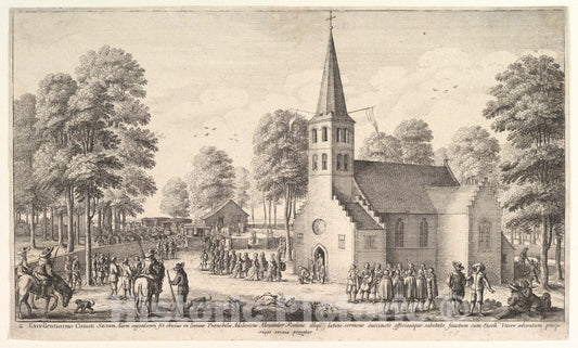 Art Print : Wenceslaus Hollar - Going to Church : Vintage Wall Art