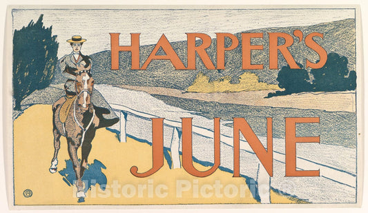 Art Print : Edward Penfield - Harper's: June 2 : Vintage Wall Art