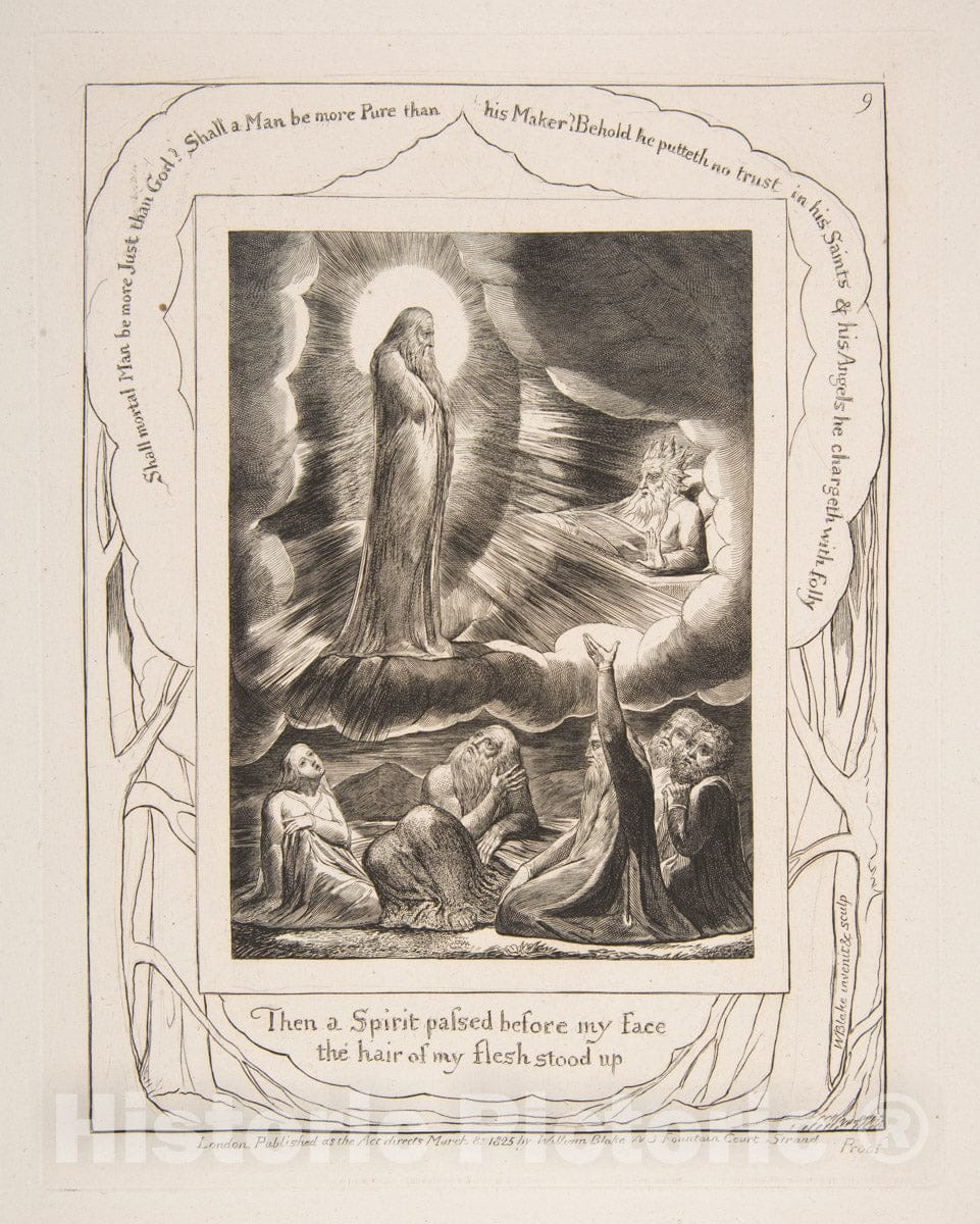 Art Print : William Blake - The Vision of Eliphaz, from Illustrations of The Book of Job : Vintage Wall Art