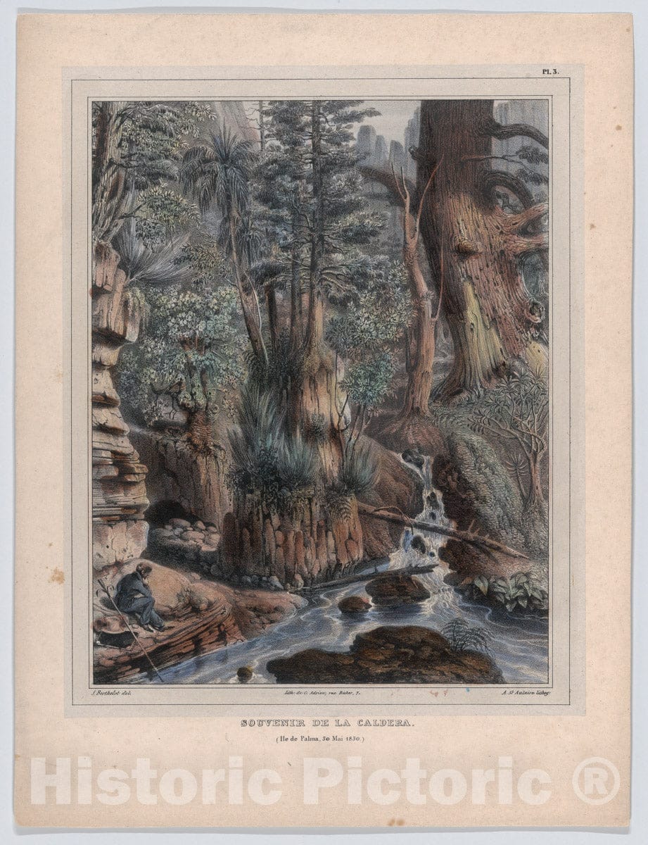 Art Print : Félix Achille Saint-Aulaire - A Memory of Caldera : Vintage Wall Art