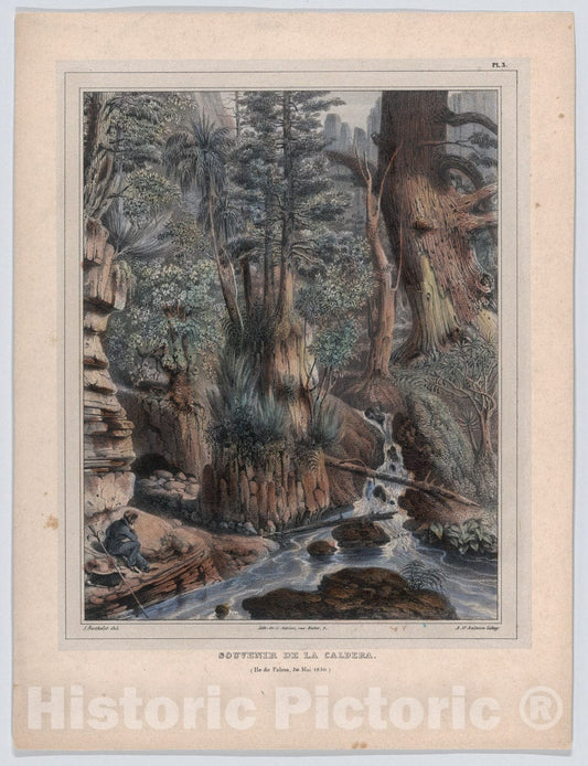 Art Print : Félix Achille Saint-Aulaire - A Memory of Caldera : Vintage Wall Art