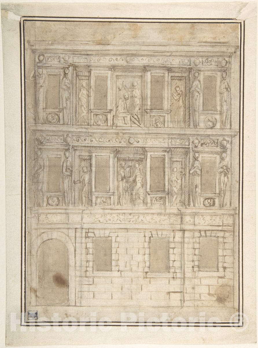 Art Print : Lattanzio Gambara - Project for a Façade Decoration (Recto)