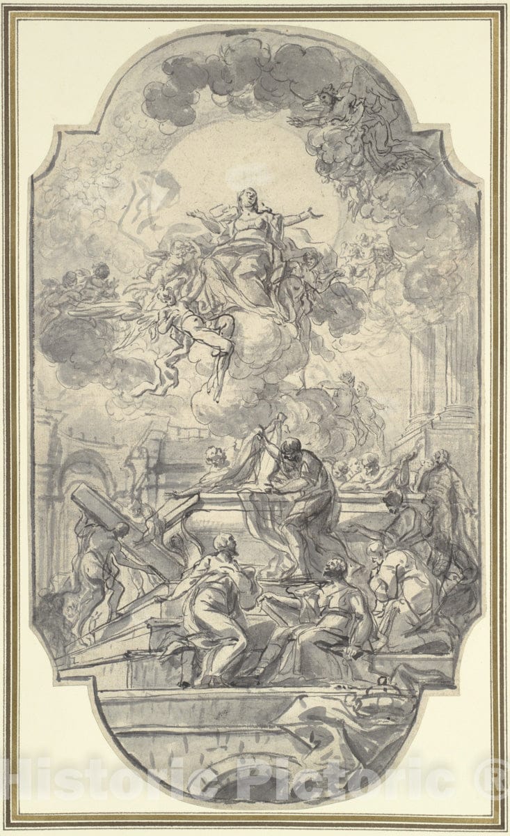 Art Print : Francesco de Mura - The Assumption of The Virgin : Vintage Wall Art