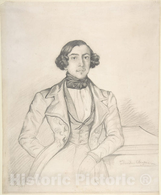 Art Print : Théodore Chassériau - Count Philibert-Oscar de Ranchicourt : Vintage Wall Art