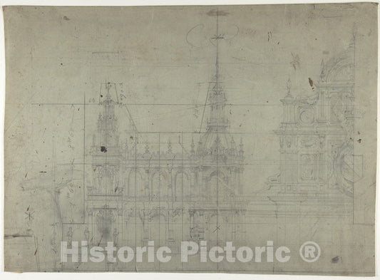 Art Print : Eugène Cicéri - Design for a Stage Set at The Opéra, Paris - 429793 : Vintage Wall Art