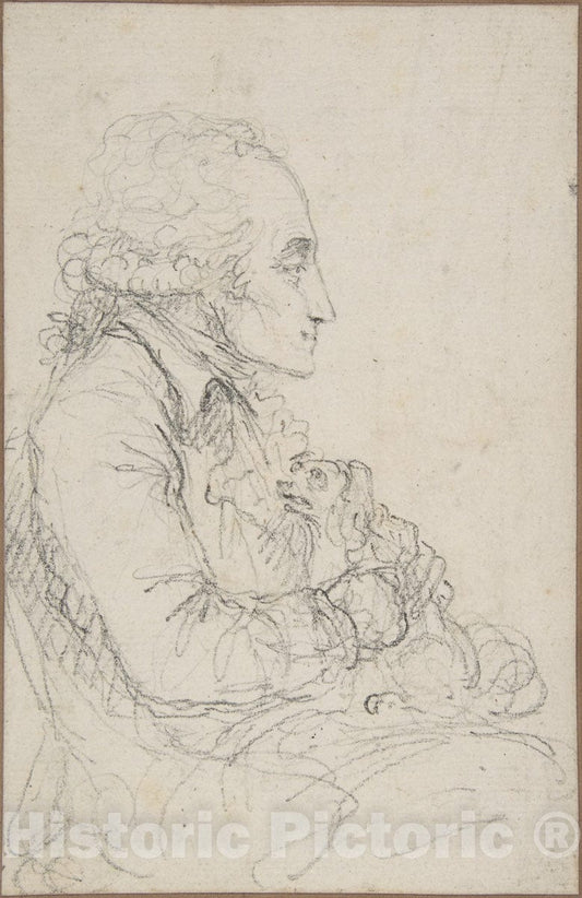 Art Print : Baron Dominique Vivant Denon - Georges-Auguste Couthon at The National Convention in 1793 : Vintage Wall Art