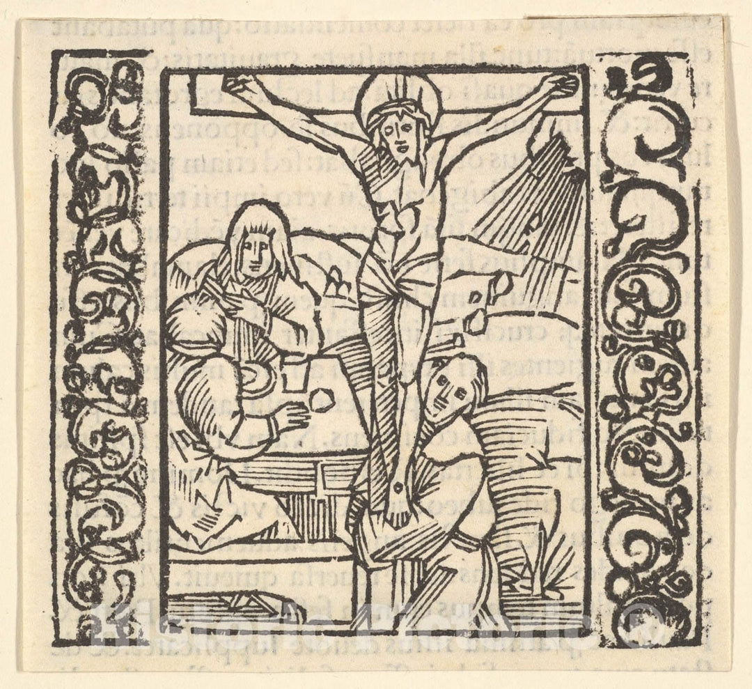 Art Print : Hans Baldung (Called Hans Baldung Grien) - Crucifixion by a Table, Illustration from Speculum Passionis, 1507 : Vintage Wall Art