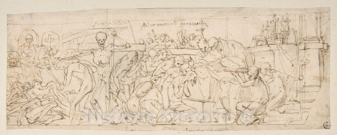 Art Print : Pietro Testa - Allegory of Penance and Death : Vintage Wall Art