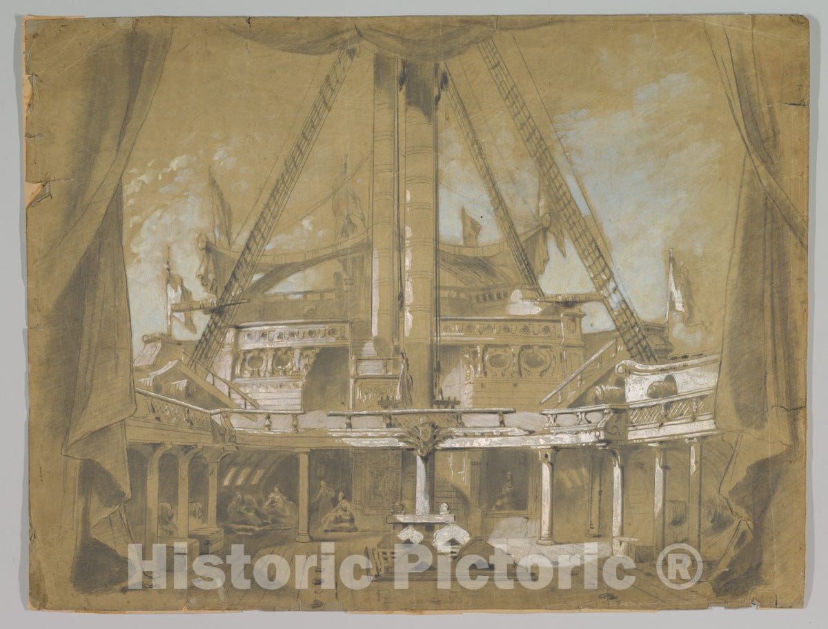 Art Print : Eugène Cicéri - Design for a Stage Set - 429809 : Vintage Wall Art