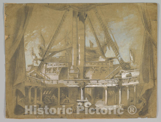 Art Print : Eugène Cicéri - Design for a Stage Set - 429809 : Vintage Wall Art
