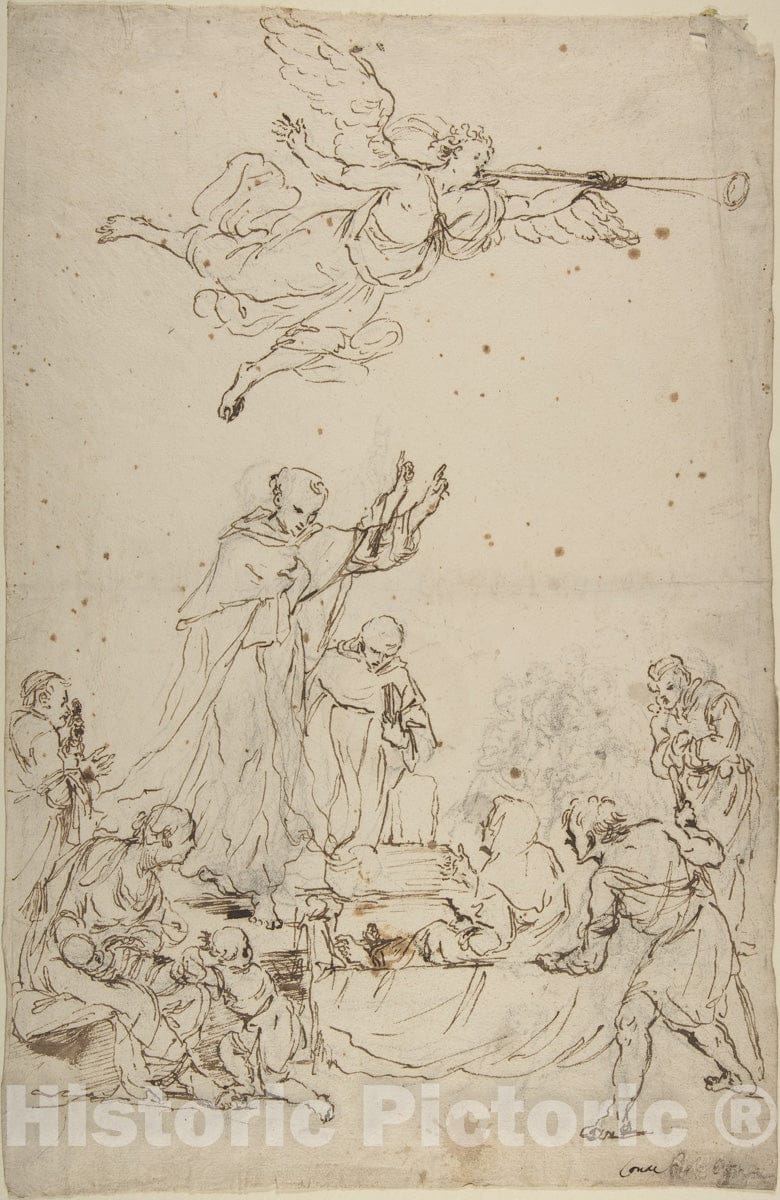 Art Print : Italian, 18th Century - The Rising of Nazareth (?) : Vintage Wall Art