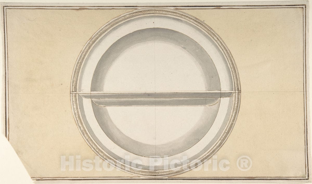 Art Print : Italian, 19th Century - Round Vegetable Dish : Vintage Wall Art