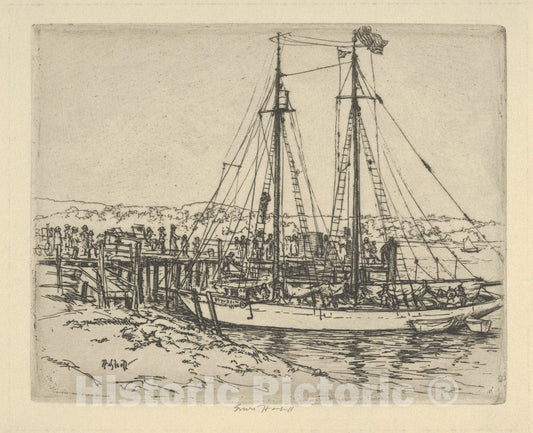 Art Print : Ernest Haskell - The Bowdoin : Vintage Wall Art