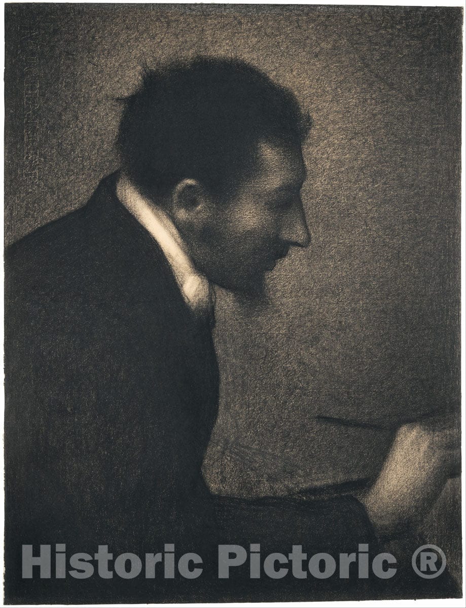 Art Print : Georges Seurat - Aman-Jean (Portrait of Edmond François Aman-Jean) : Vintage Wall Art