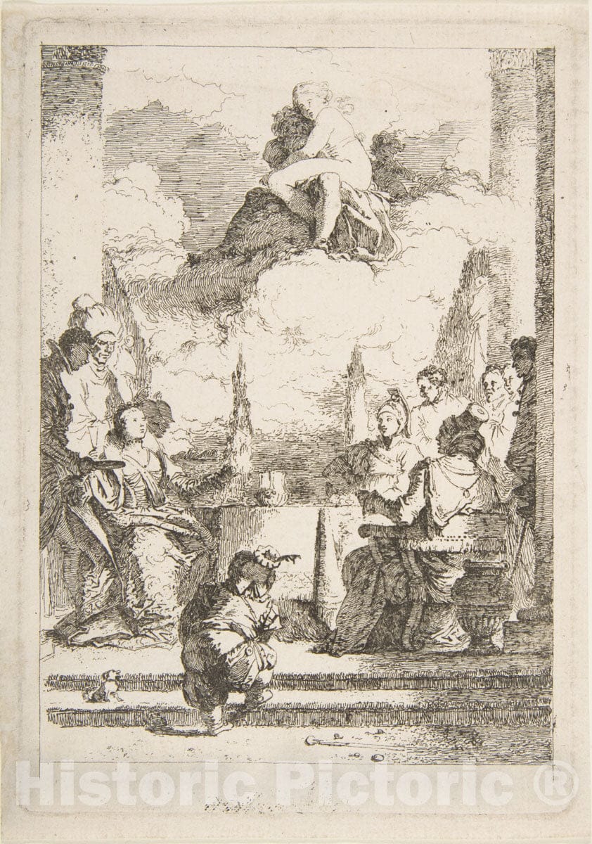 Art Print : Jean Honoré Fragonard - The Banquet of Anthony and Cleopatra 1 : Vintage Wall Art
