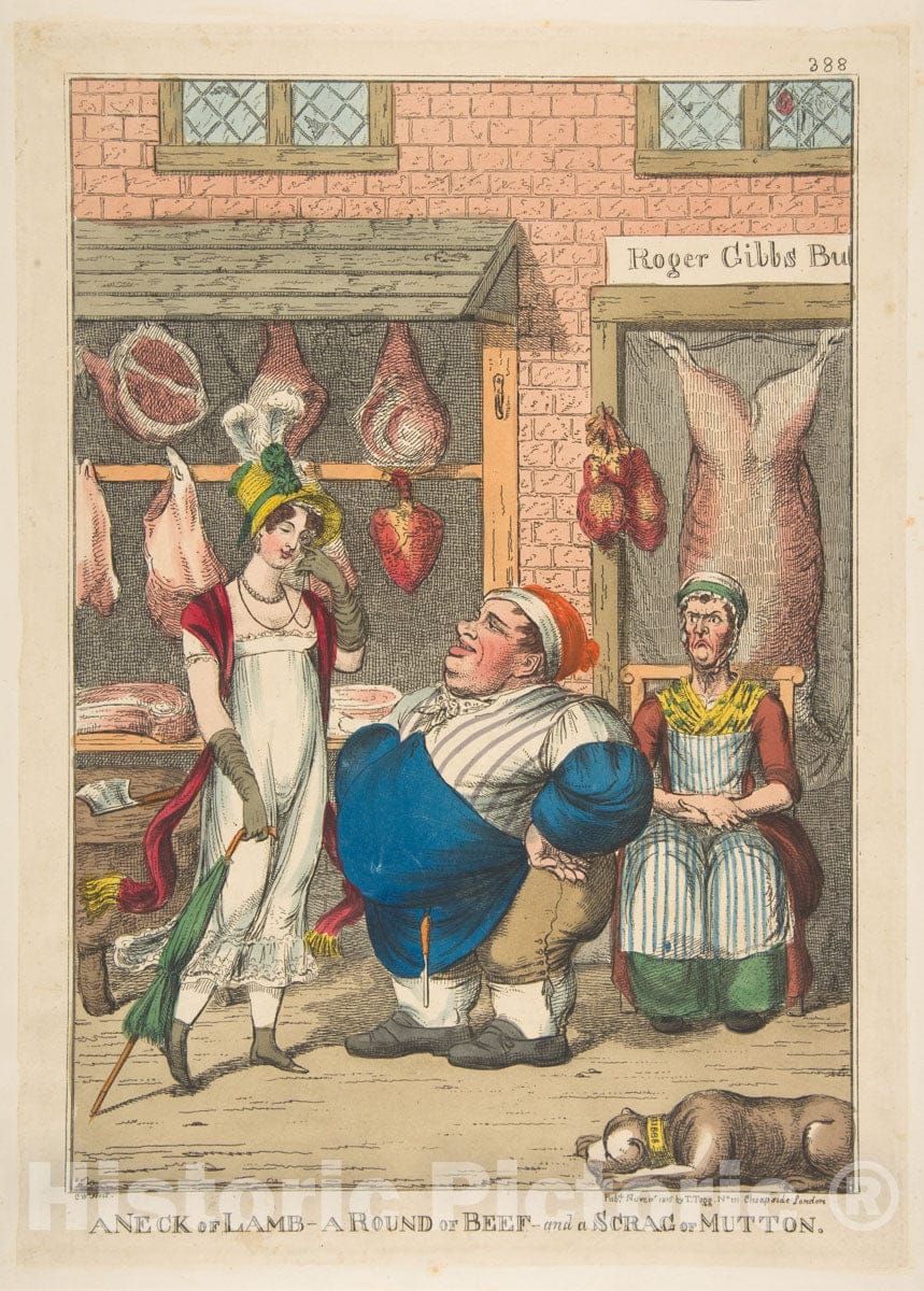 Art Print : Charles Williams - A Neck of Lamb, a Round of Beef, and a Scrag of Mutton : Vintage Wall Art
