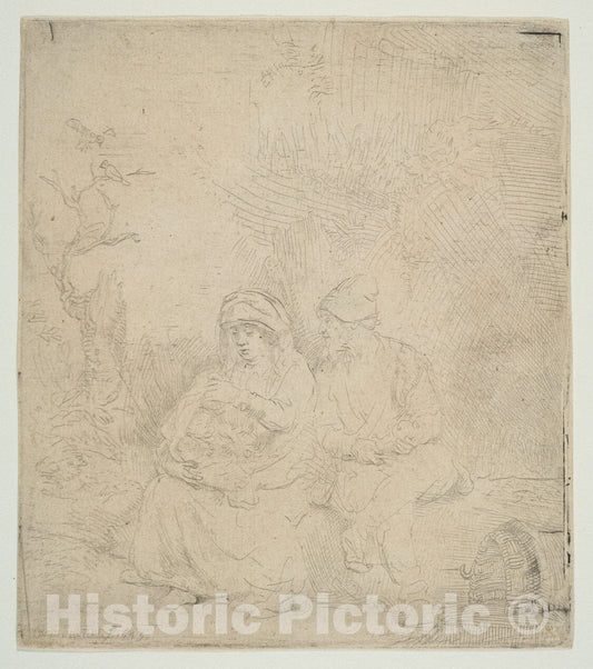 Art Print : Rembrandt (Rembrandt Van Rijn) - The Rest on The Flight into Egypt
