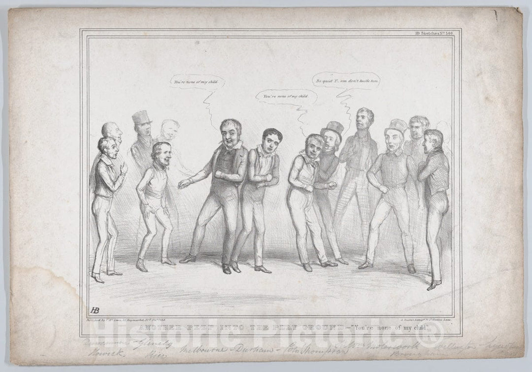 Art Print : John Doyle - Another Peep into The Play-Ground –You're None of My Child : Vintage Wall Art