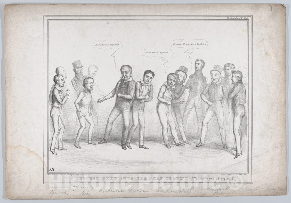 Art Print : John Doyle - Another Peep into The Play-Ground –You're None of My Child : Vintage Wall Art