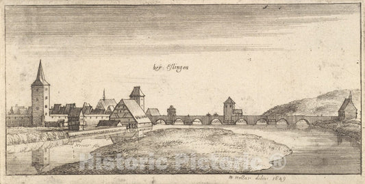 Art Print : Wenceslaus Hollar - Esslingen : Vintage Wall Art
