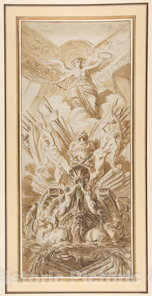 Art Print : Pierre Lélu - Corner of The Ambassador's Staircase at Versailles (Recto)