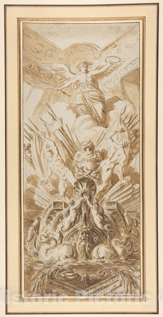 Art Print : Pierre Lélu - Corner of The Ambassador's Staircase at Versailles (Recto)