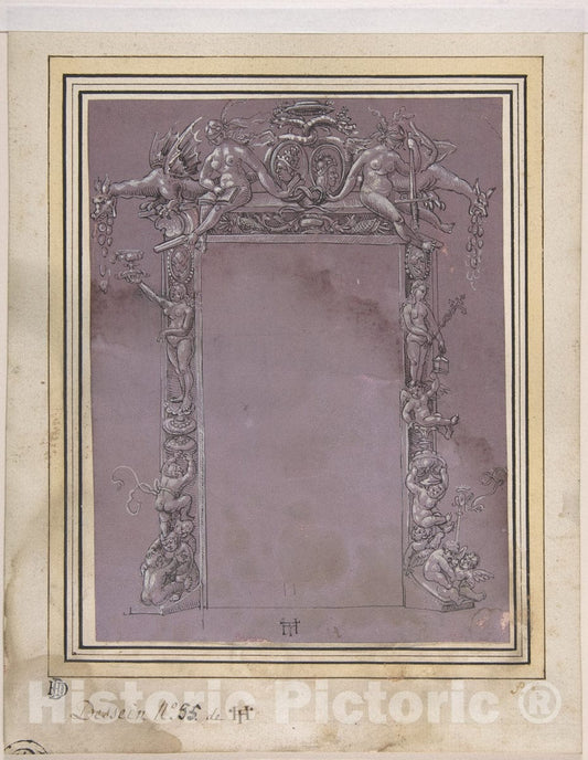 Art Print : Monogrammist HT - Design for a Doorway : Vintage Wall Art