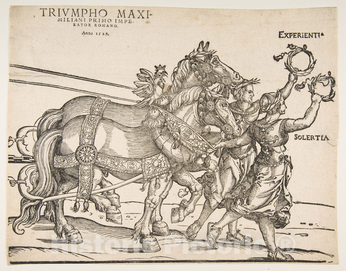Art Print : Albrecht Dürer - The Great Triumphal Car, Eight Sheet : Vintage Wall Art