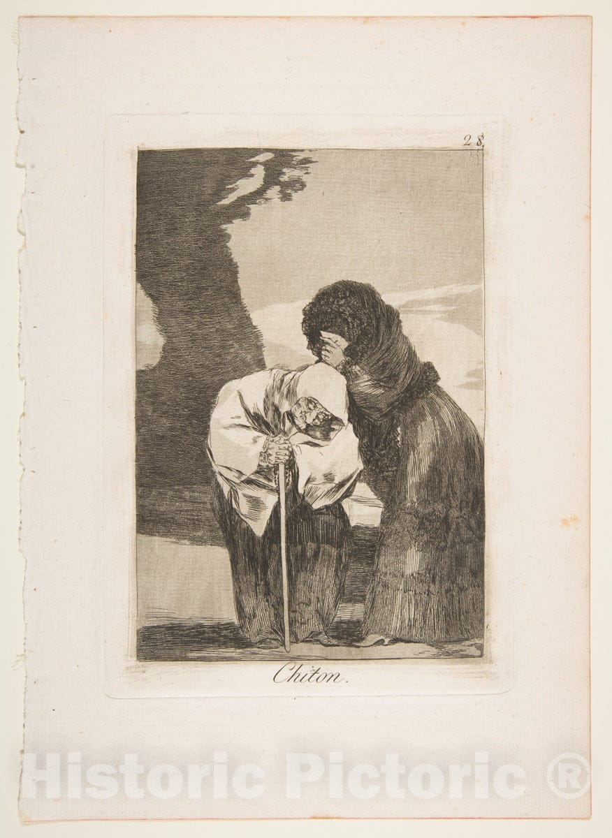 Art Print : Goya - Plate 28 from 'Los Caprichos': Hush (Chiton.) : Vintage Wall Art
