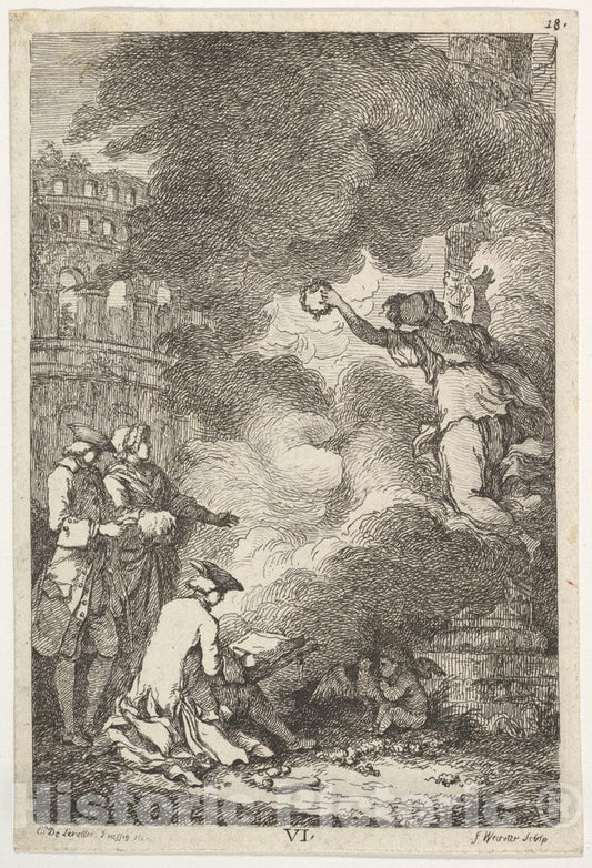 Art Print : Franz Edmund Weirotter - A Visit to Rome in 1764 : Vintage Wall Art