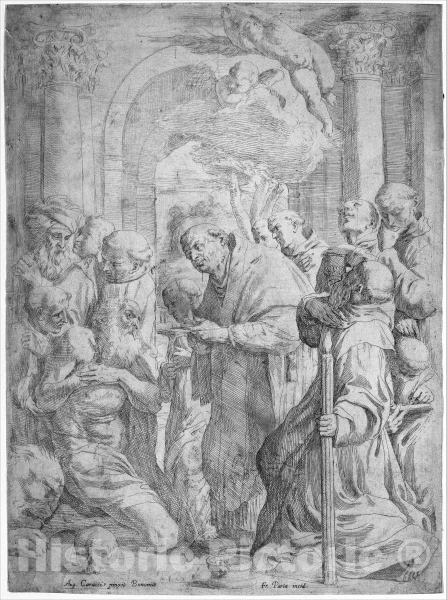 Art Print : François Perrier - The Last Communion of Saint Jerome : Vintage Wall Art