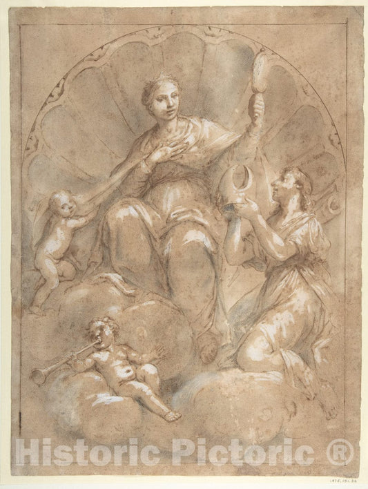 Art Print : Marcantonio Franceschini - Allegorical Figure of Faith : Vintage Wall Art